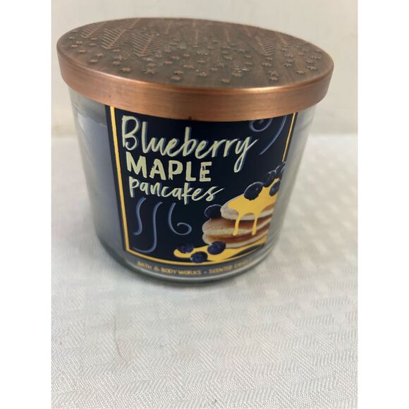 Bath Body Blueberry Maple Pancakes candle 3 wick - Picture 2 of 4